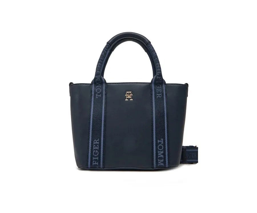 obrazek 1 Tommy Hilfiger Torebka Th Logotape Mini Tote AW0AW17201 Granatowy