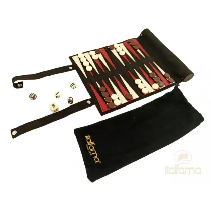 Zdjęcie Rolowany zestaw podróżny do wielu gier - szachy, warcaby, backgammon
