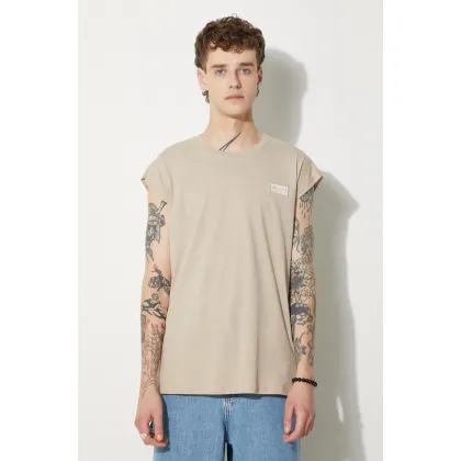 Zdjęcie Alpha Industries t-shirt bawełniany kolor beżowy gładki 118530.627-KREMOWY
