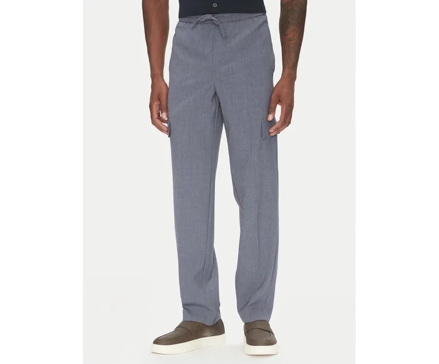obrazek 1 Lindbergh Spodnie materiałowe 30-01112A Niebieski Relaxed Fit