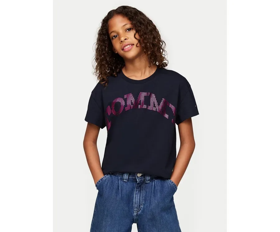 obrazek 1 Tommy Hilfiger T-Shirt KG0KG08357 M Granatowy Regular Fit