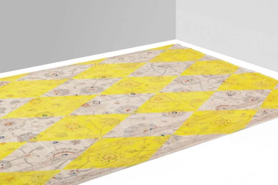obrazek 5 Luksusowy dywan z żółtym akcentem - DOUBLE LAYER YELLOW
