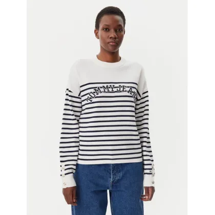 Zdjęcie Tommy Jeans Sweter Varsity DW0DW20251 Écru Regular Fit