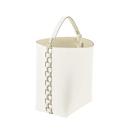 Zdjęcie Stylowy biały koszyk Helena z odpinaną rączką