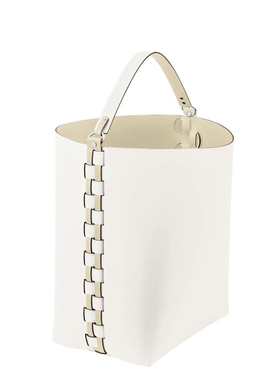 obrazek 1 Stylowy biały koszyk Helena z odpinaną rączką