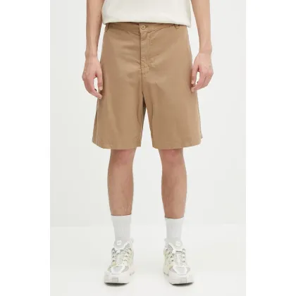Zdjęcie Carhartt WIP szorty bawełniane Calder Short męskie kolor beżowy I034812.8YGD