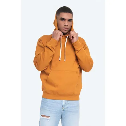 Zdjęcie Wood Wood bluza Ian Hoodie Camel 10025605.2424 męska kolor bordowy z kapturem z nadrukiem