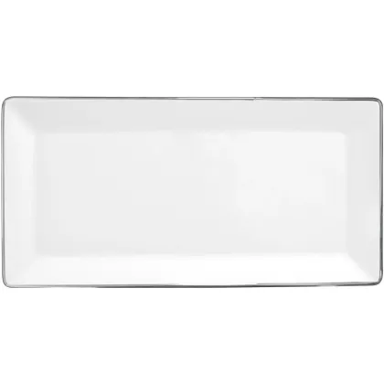 Zdjęcie Stylowa taca na kanapki zdbiona srebrnym brzegiem - Porcel