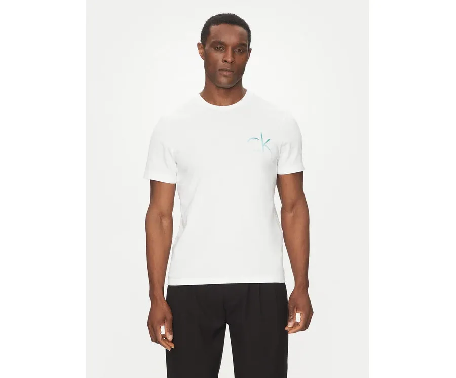 obrazek 1 Calvin Klein T-Shirt Chest Logo K10K114146 Biały Regular Fit
