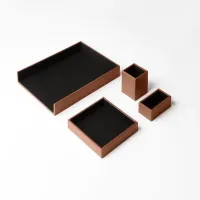 Zdjęcie Zestaw na biurko Minerva wykonany ze skóry klejonej - duża gama kolorystyczna