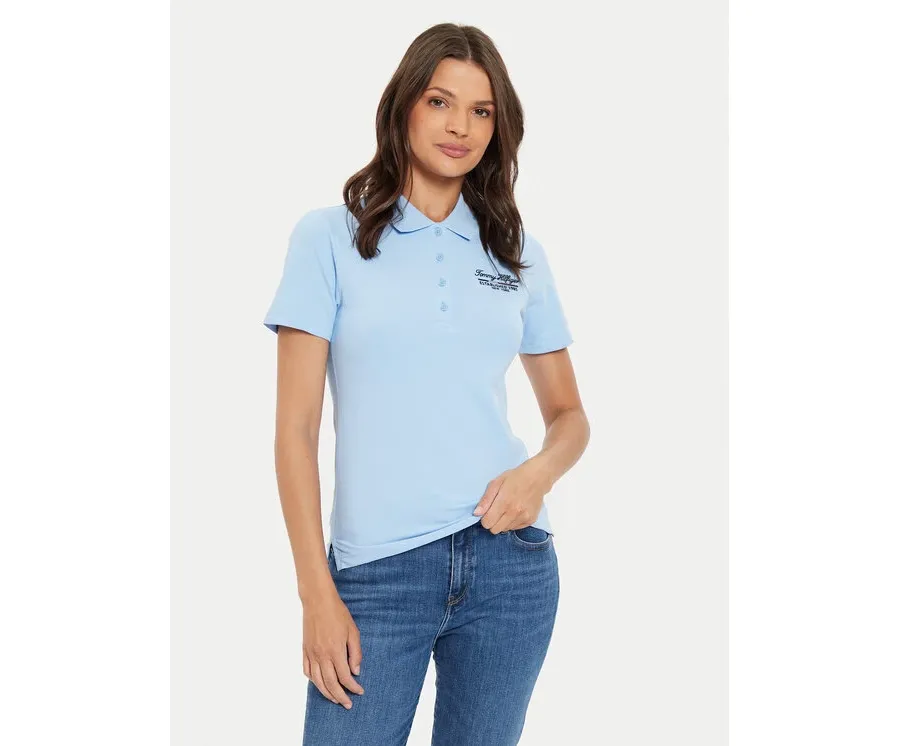 obrazek 1 Tommy Hilfiger Polo Script WW0WW43624 Błękitny Slim Fit