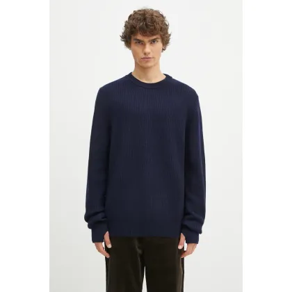 Zdjęcie Norse Projects sweter wełniany Henning Merino Crew męski kolor granatowy N45.0561.7004