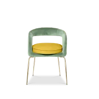 Picture Chair with yellow cushion