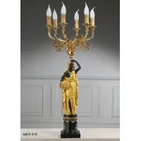 Picture Gilt bronze table lamp with a figure