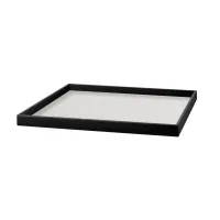 Zdjęcie Stylowa taca Mondo 40x40xH3 cm wykonana z naturalnej skóry w kolorze perłowym