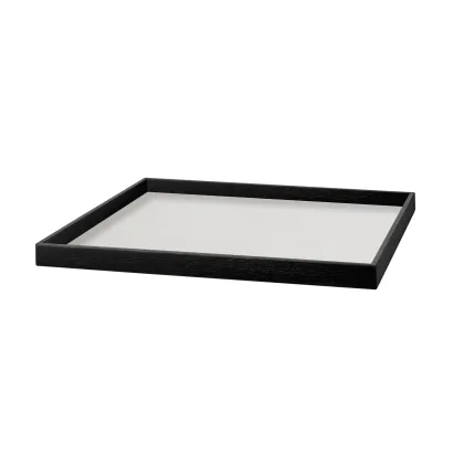 Zdjęcie Stylowa taca Mondo 40x40xH3 cm wykonana z naturalnej skóry w kolorze perłowym