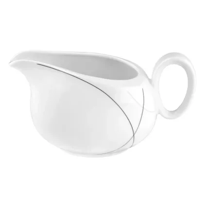 Zdjęcie Piękna porcelanowa sosjerka z delikatnym nowoczesnym zdobieniem - Seltmann Weiden