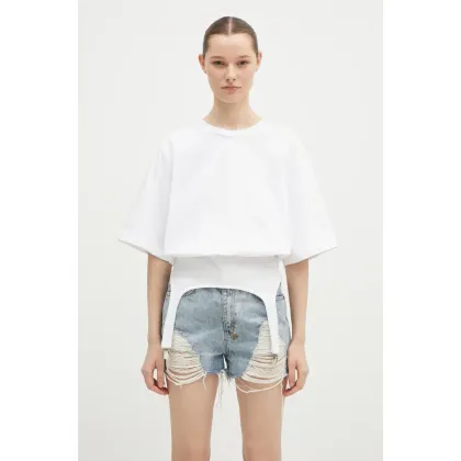 Zdjęcie Fiorucci t-shirt bawełniany Suspender Belt damski kolor biały W01FMTSH263CJ01WH01