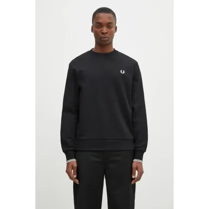 Zdjęcie Fred Perry bluza bawełniana męska kolor czarny gładka M7535.184