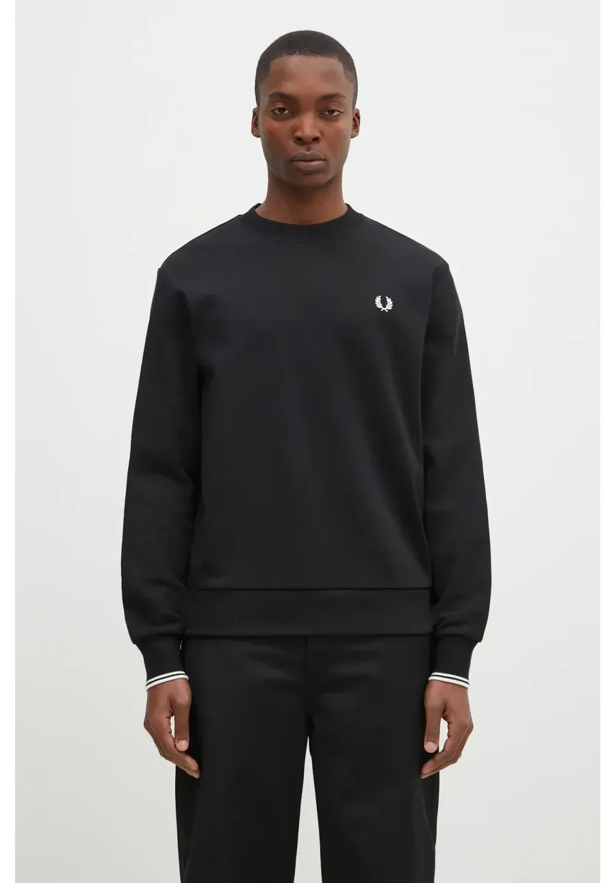 obrazek 1 Fred Perry bluza bawełniana męska kolor czarny gładka M7535.184