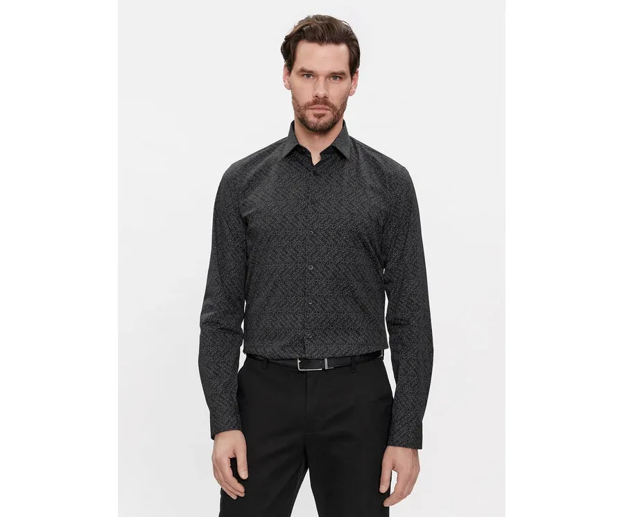 obrazek 1 Calvin Klein Koszula Logo Print K10K112312 Czarny Slim Fit