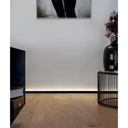 Zdjęcie 200 x 1,6 x 2,5 cm Minileiste - (złoty) - Minimalistyczna listwa przypodłogowa cokołowa LED ready SLED16X5-05