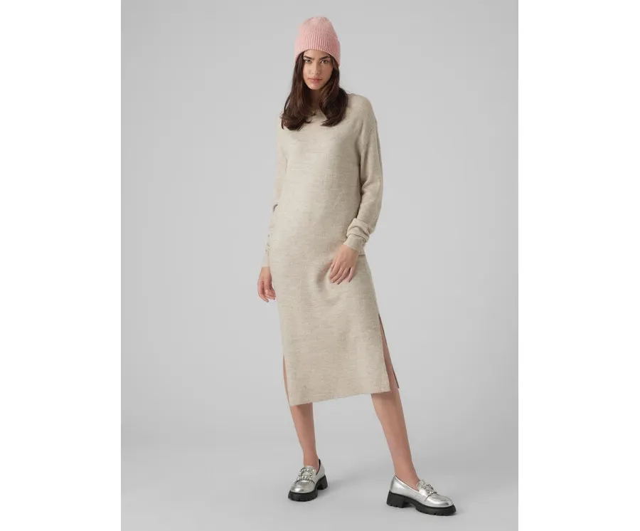 obrazek 1 Vero Moda Sukienka dzianinowa 10291689 Beżowy Relaxed Fit