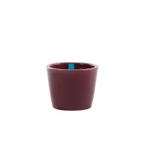 Picture Plum-colored glazed stoneware flowerpot