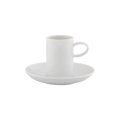 Picture Classic Eternal coffee cup and saucer with a subtle geometric motif - 4 pieces - Vista Alegre