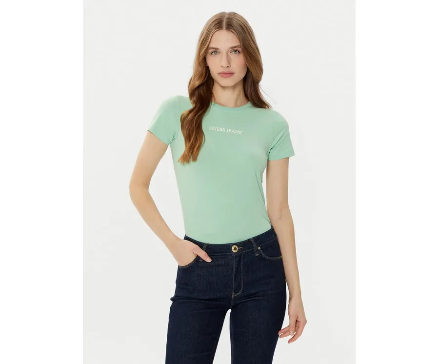 obrazek 1 Guess Jeans T-Shirt W4YI01 J1314 Zielony Regular Fit