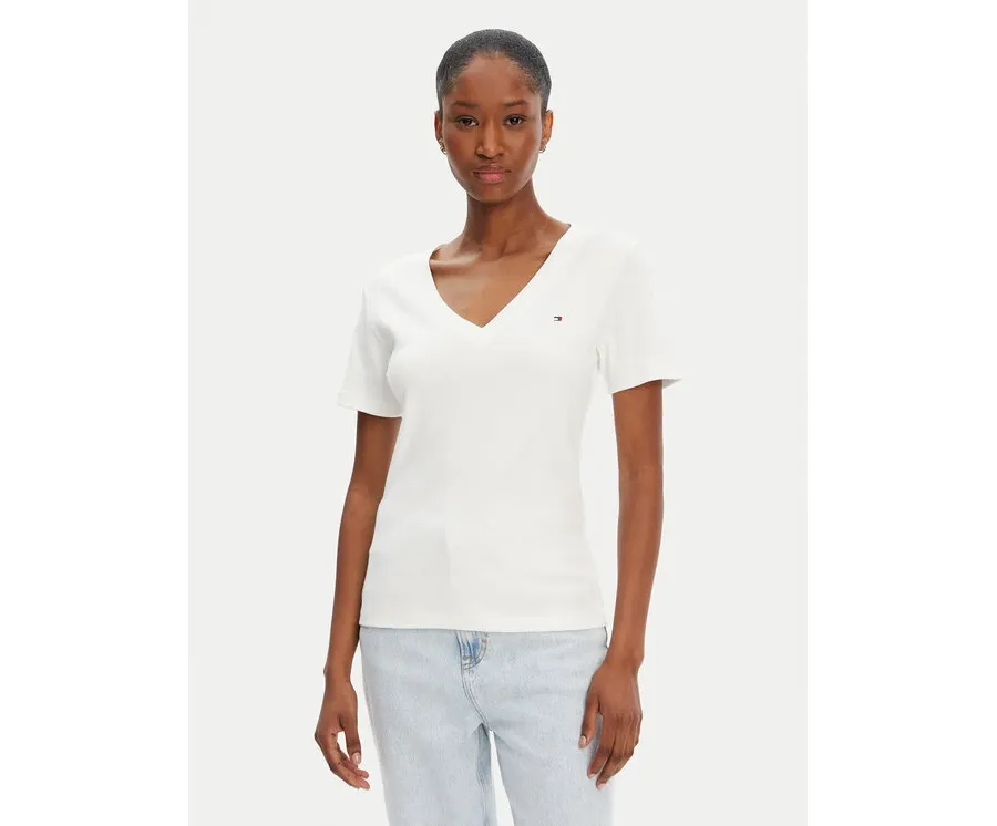 obrazek 1 Tommy Hilfiger T-Shirt New Cody WW0WW40584 Écru Slim Fit