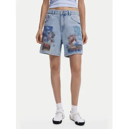 Zdjęcie Desigual Szorty jeansowe Inidan 25SWDD24 Niebieski Straight Fit