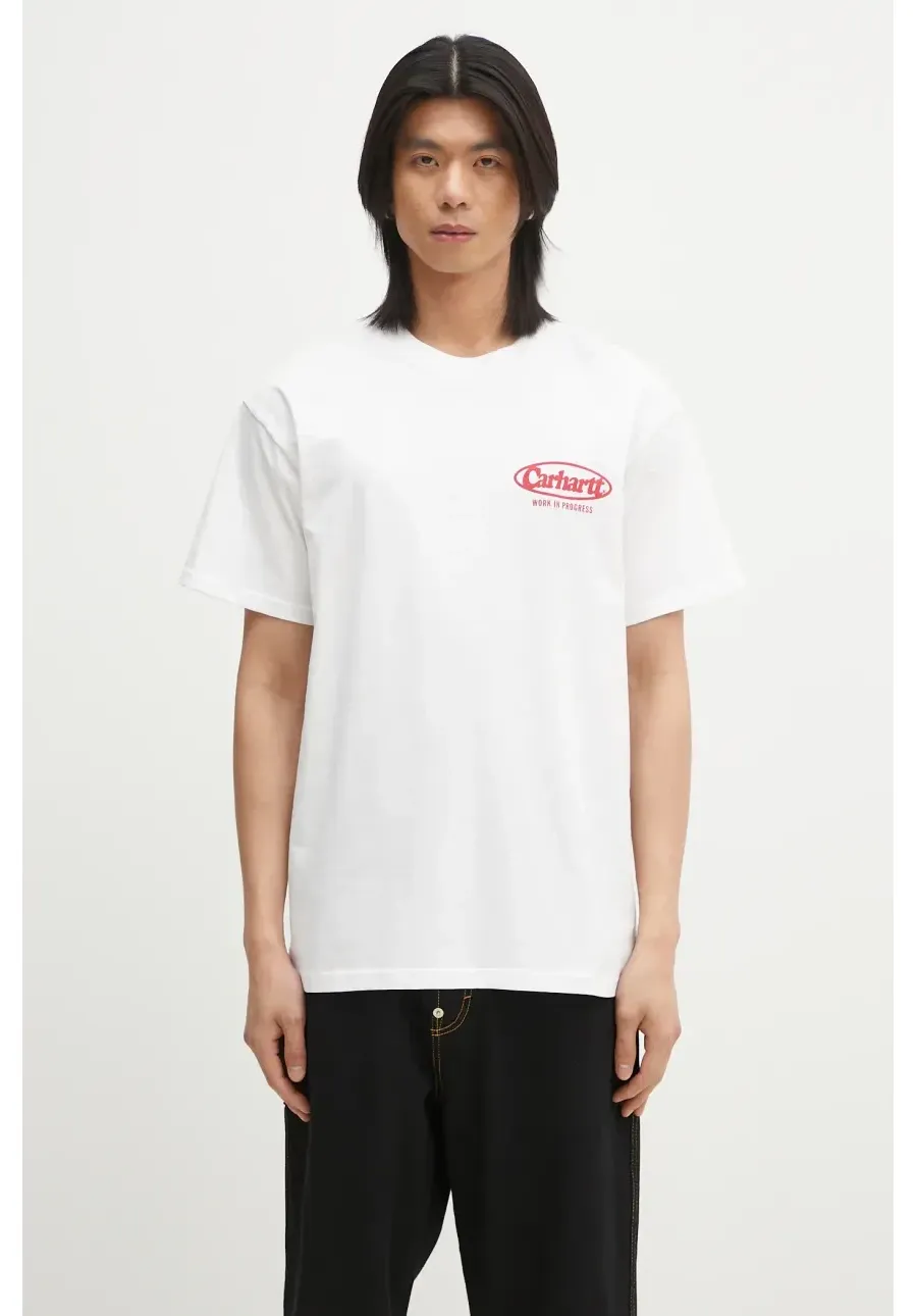 obrazek 1 Carhartt WIP t-shirt S/S Logo T-Shirt męski kolor biały z nadrukiem I034643.02XX