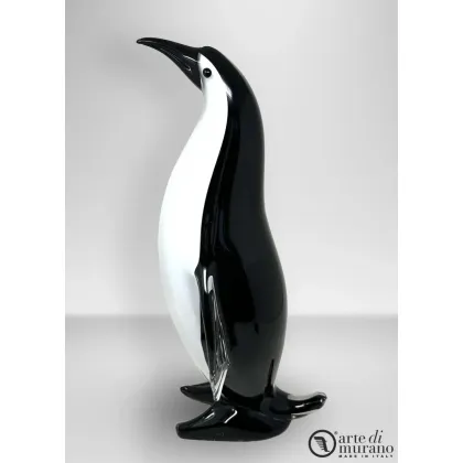Zdjęcie Designerska rzeźba pingwin ze szkła murano