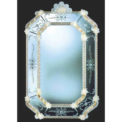 Zdjęcie Weneckie lustro w eleganckiej ramie ze szkła Murano