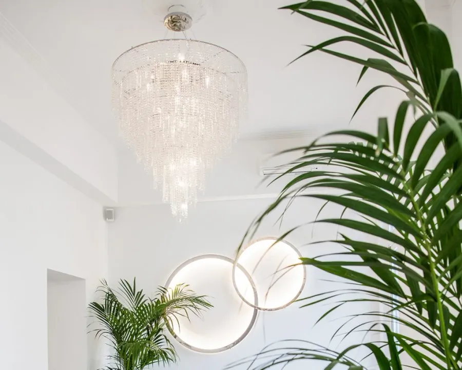 obrazek 1 Piękna szklana lampa wisząca - szkło murano prosto z  Włoch do salonu