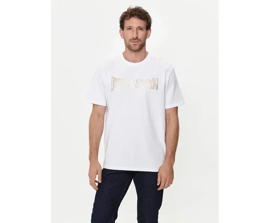 obrazek 1 Just Cavalli T-Shirt 76OAHG15 Biały Regular Fit