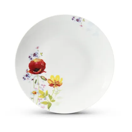 Zdjęcie Stylowy płaski talerz zdobiony pięknym kwiatowym motywem - Leander