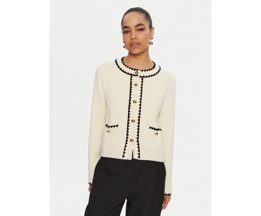 obrazek 1 Luisa Spagnoli Kardigan Megaduca 58398 Écru Slim Fit