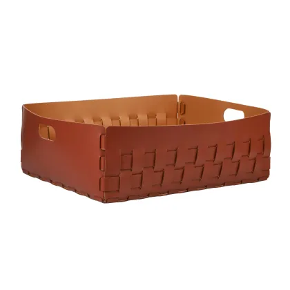 Zdjęcie Płaski kosz Bottega 60x50xH20 cm w stylowym bordowym kolorze