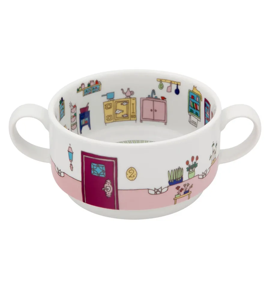 obrazek 3 Zestaw 2 filiżanek z porcelany w kształcie piętrowego domu - Vista Alegre