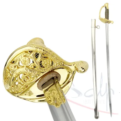 Zdjęcie Szabla chorążego piechoty – model z 1845 roku z pochwą i mosiężnym wykończeniem