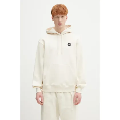 Zdjęcie Carhartt WIP bluza bawełniana Hooded Ingo Sweat męska kolor beżowy z kapturem gładka I034498.32MXX