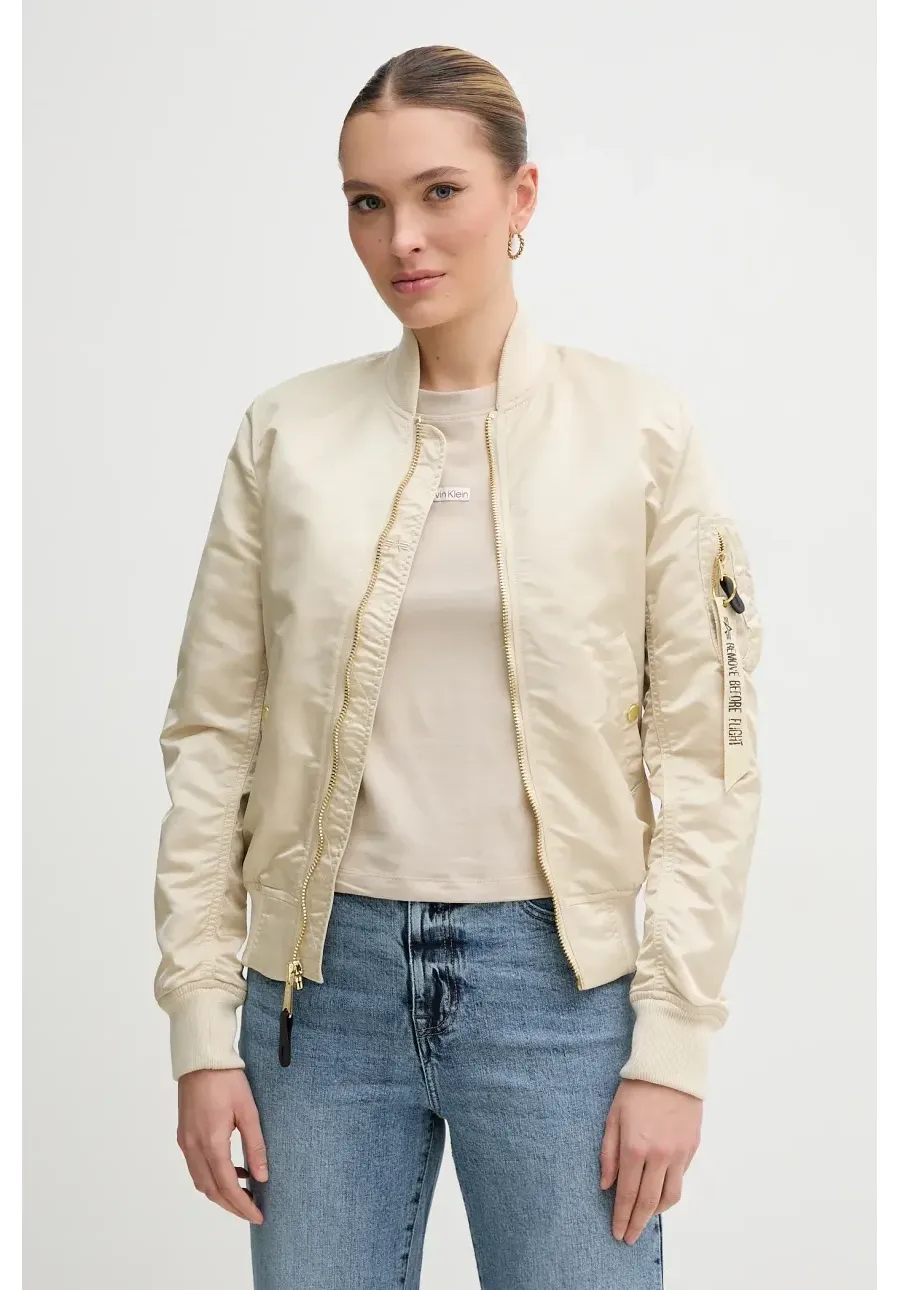 obrazek 1 Alpha Industries kurtka bomber MA-1 VF LW damski kolor beżowy przejściowa