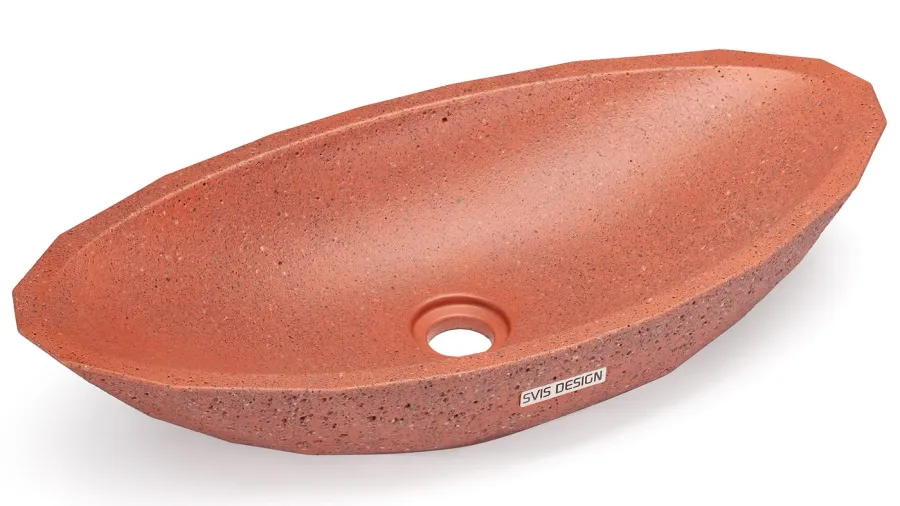 obrazek 2 Piękna umywalka 60 cm DIAMOND HARDCORE – ceglasty, bez dekoru, lakier matowy