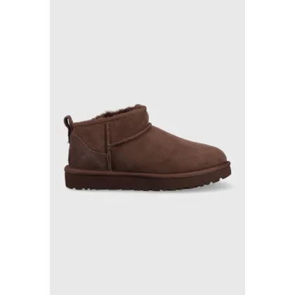 Zdjęcie UGG śniegowce skórzane Classic Ultra Mini kolor brązowy 1116109.BCDR