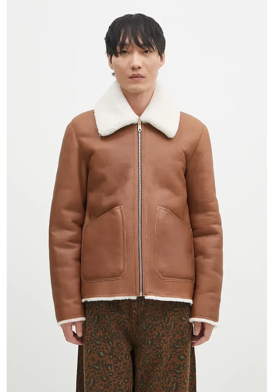 obrazek 1 Paul Smith kurtka skórzana dwustronna kolor brązowy przejściowa oversize M1R-079Z-N02447