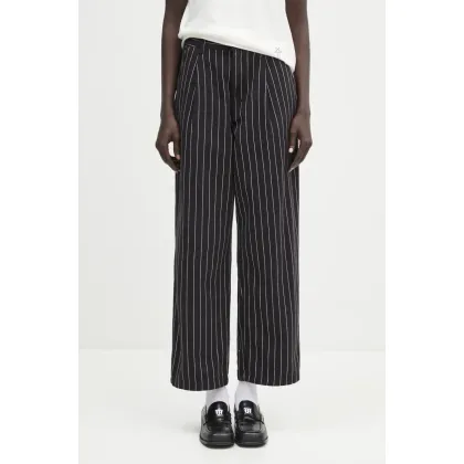 Zdjęcie Carhartt WIP spodnie bawełniane Hendry Pant damskie kolor czarny szerokie high waist I034835