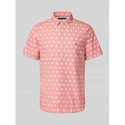 Zdjęcie Koszula casualowa o kroju slim fit we wzory na całej powierzchni