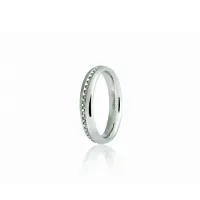 Picture A unique Italian wedding ring made of white gold with 4 mm wide diamonds.